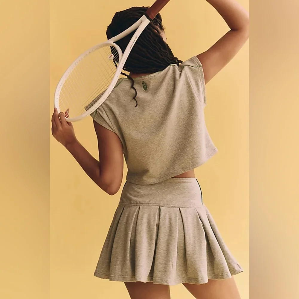Nwt free people home base set Gray Crop Top and‎ Skirt Set nwt